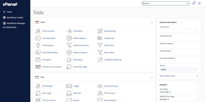 Your cPanel Interface